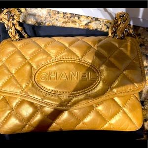 Chanel matte gold small crossbody